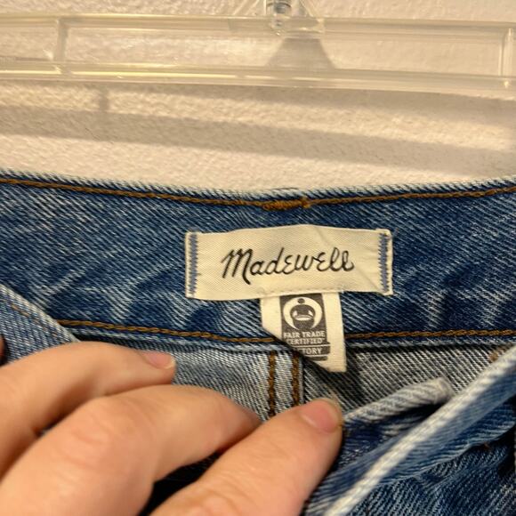 Madewell Relaxed Denim Shorts Distressed High Rise Blue Cotton Size 32 - Picture 5 of 9